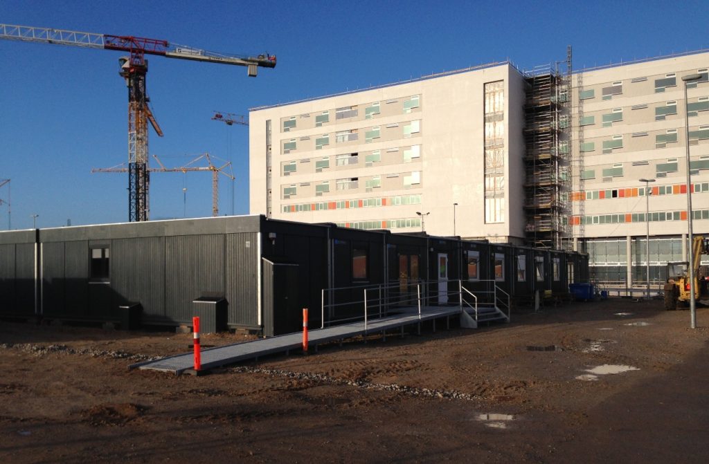 Flytbar kantine på en storbyggeplads