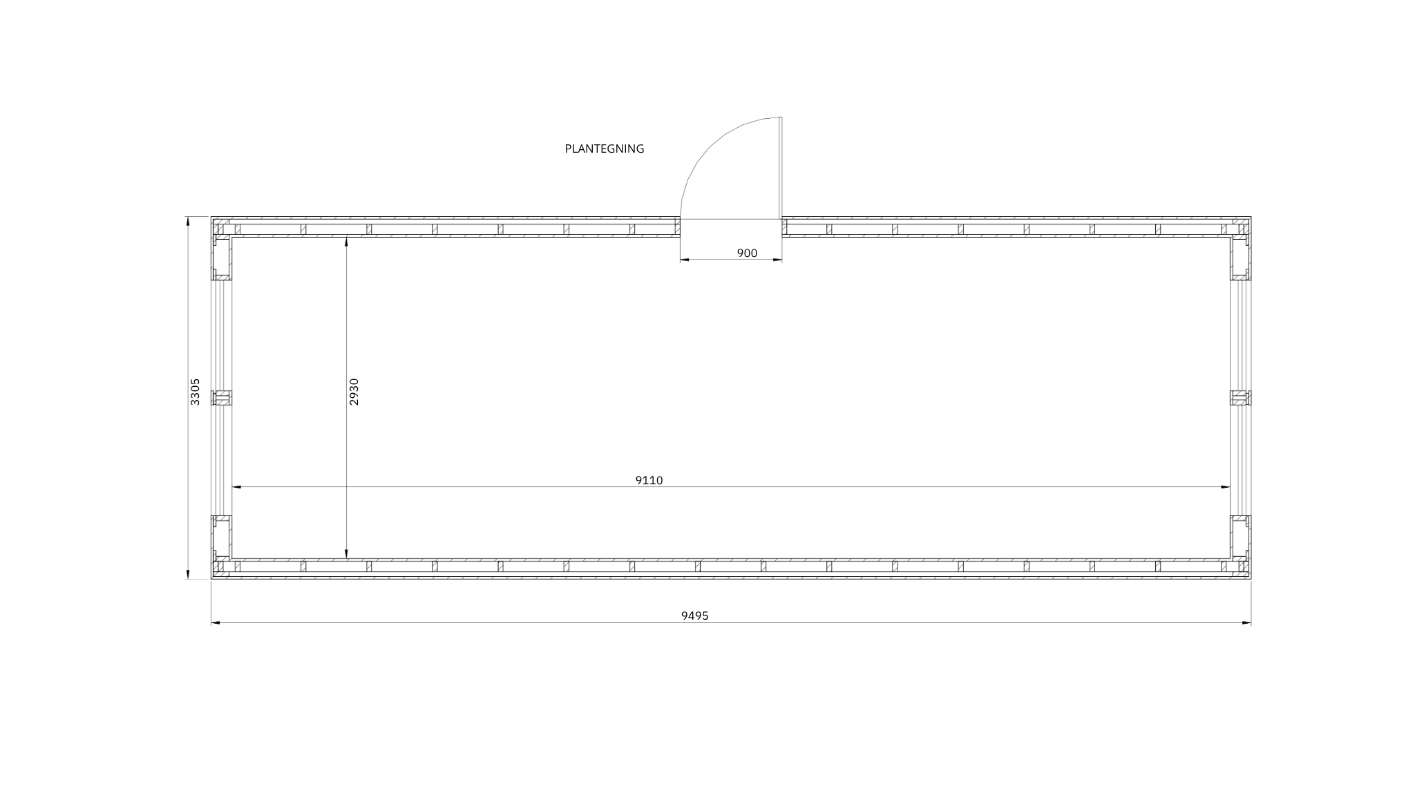 Plantegning af kontorpavillon