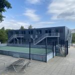 Aarhus Business Colleges midlertidig bygning, opstillet og udvidet af ABC Pavilloner.