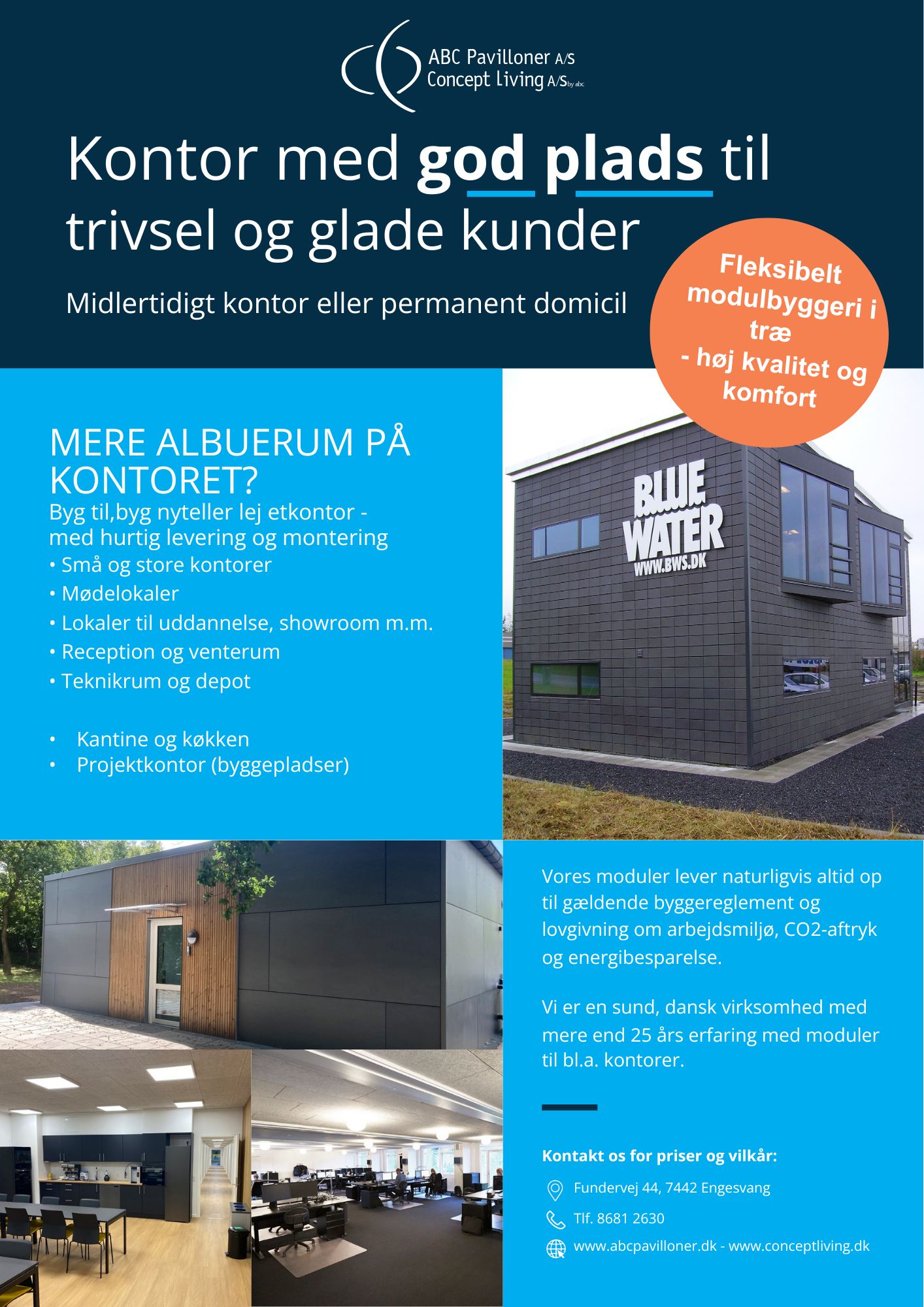 Kontor med god plads til trivsel og glade kunder