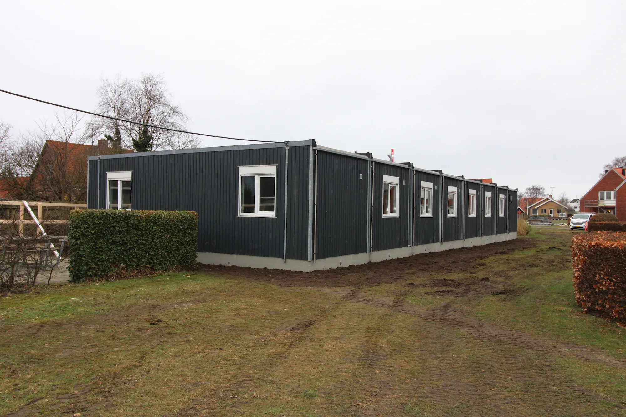 Pavillon til beboelse set bagfra