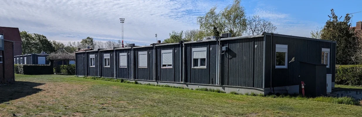 Pavillon til beboelse set bagfra