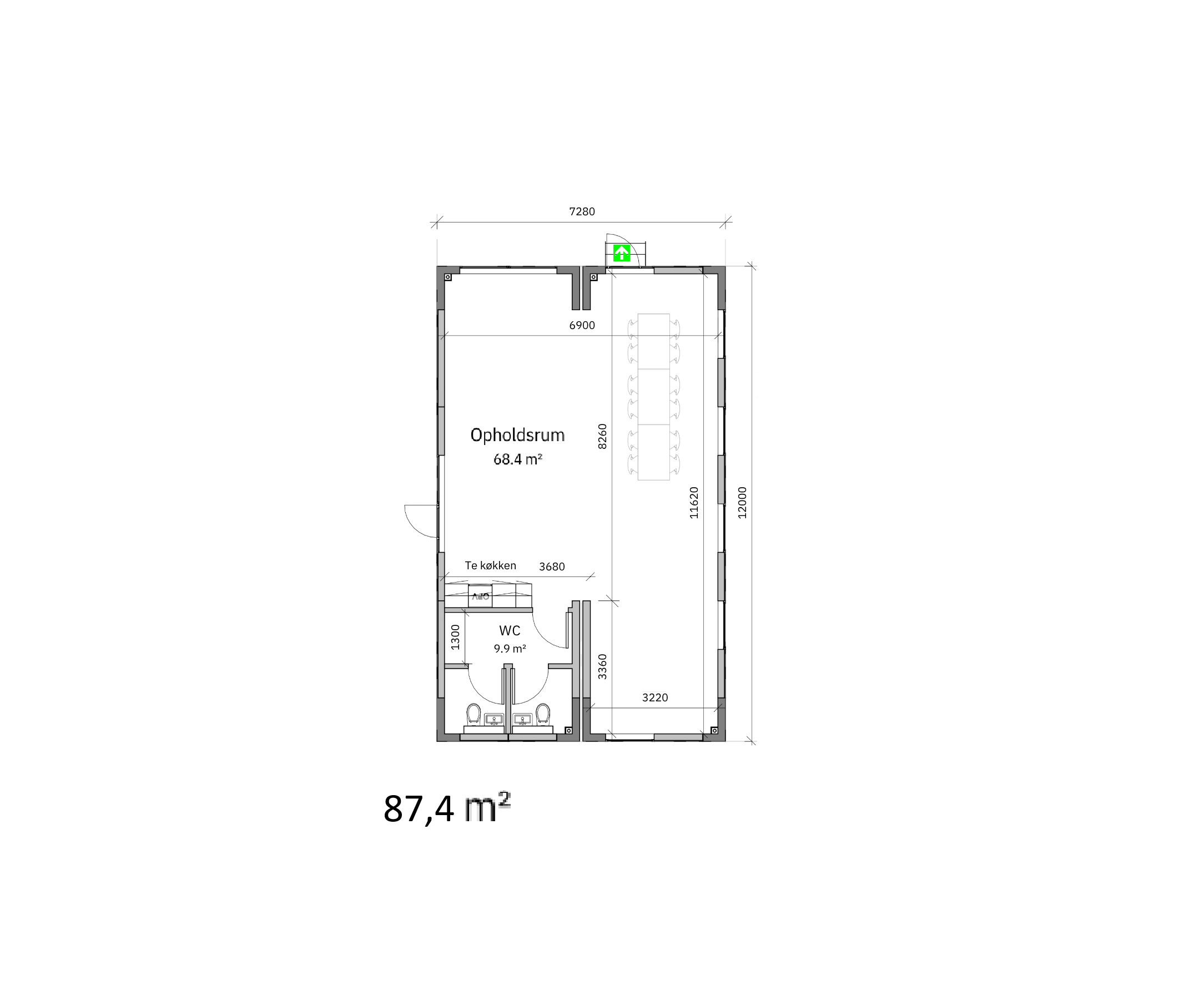 Plantegning, Opholdspavillon